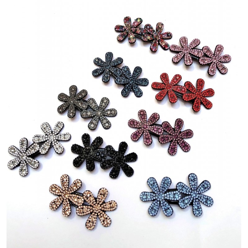 Stone Hair Clip Flowers multicolour - Birthday party return gifts for kids  and party supplies