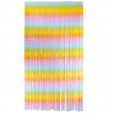 Pastel Rainbow Foil Fringe Curtain (Set of 2)