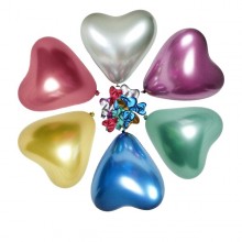 Heart Shape Chrome Balloon-30 Pcs (Mixed Color)