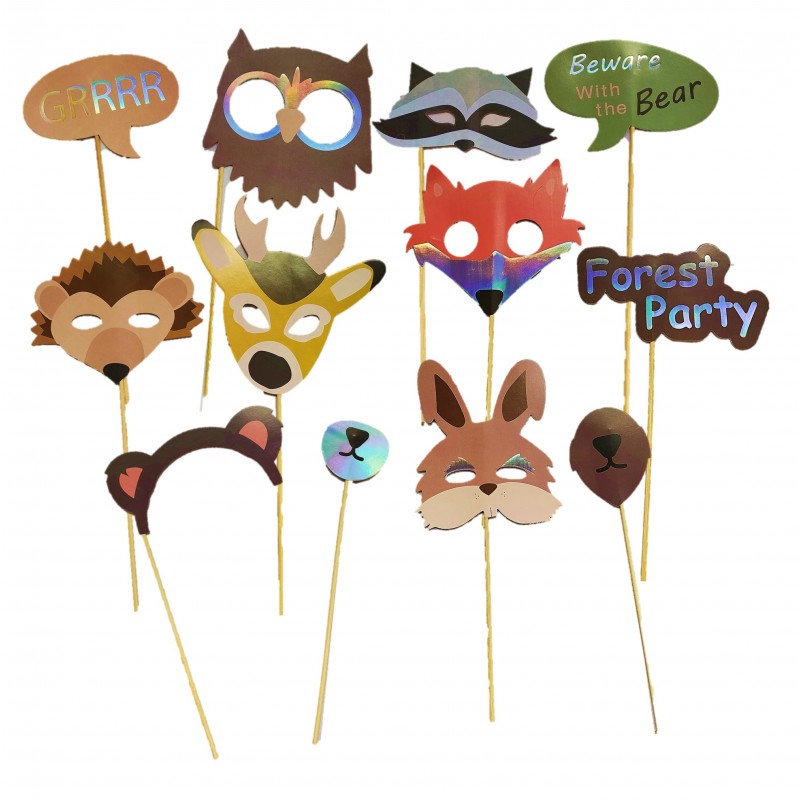 Birthday Party Props -Party props for birthday party fun mask photo booth  animal jungle