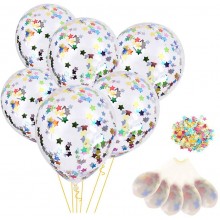 Mutli-Colour Star Confetti Balloon -Set of 30