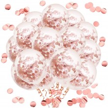 Rose Gold Confetti Balloon-Set of 30