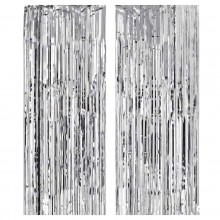 Silver Foil Curtain (Set of 2)
