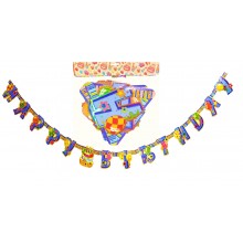 Happy Birthday Glitter Banner-Blue