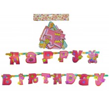 Happy Birthday Glitter Banner-Pink
