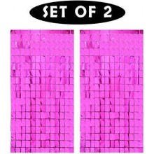 Square Curtain (Pink, Set of 2)