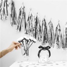 Tassel Garland-Silver Guchha (Pom Pom)