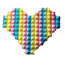 Heart Shape Foil Balloon Backdrop- Rainbow