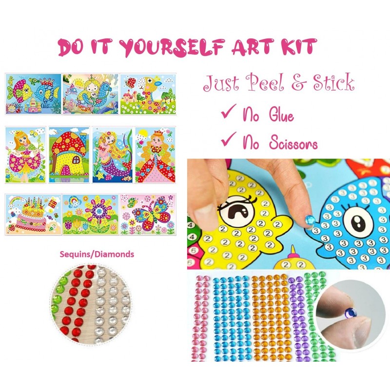 DIY Diamond Crystal Painting Stickers: Mosaic Art Kit for Kids