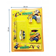 Stationery Gift Set With Crayons-Minion