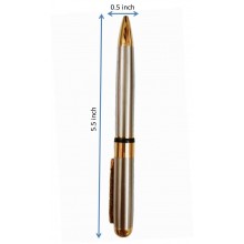 Steel Ballpoint Pen with Gold Trim