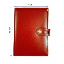 Soft Brown Leather Diary Notebook With Metal Lock