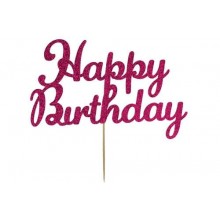 Happy Birthday Cake Topper [Pink]