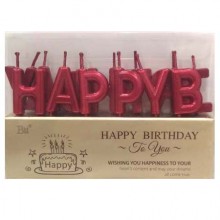 Happy Birthday Letters Candle-Red