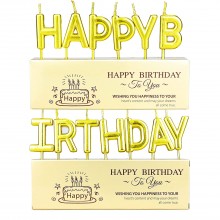 Happy Birthday Letters Candle - Gold