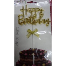 Happy Birthday Cake Topper [Gold]