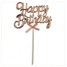 Happy Birthday Cake Topper-Rosegold