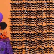 Black Bat Halloween Curtains (Set of 2)