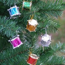 Drum Ornaments Hanging - Set of 12