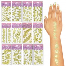 Temporary Tattoo Sheets-Glitter (Henna Style)