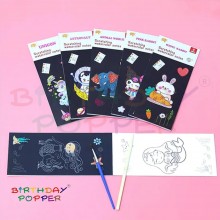2-in-1 Water Colour & Scratch Art Book- Assorted Theme
