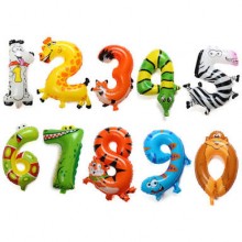 Animal Number Foil Balloon - Baby Milestone