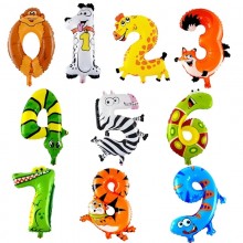 Animal Number Foil Balloon - Baby Milestone