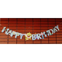Baby Shark Happy Birthday Banner Yellow