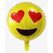 Smiley Emoji Foil Balloon - Hearts